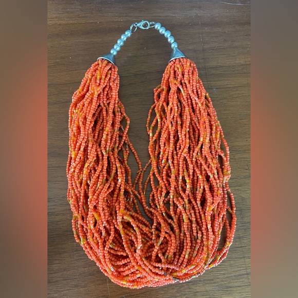 Vintage Jewelry - 3 for $30 Vintage Chunky Seed Bead Multi Strand Necklace Silver Tone Clasp